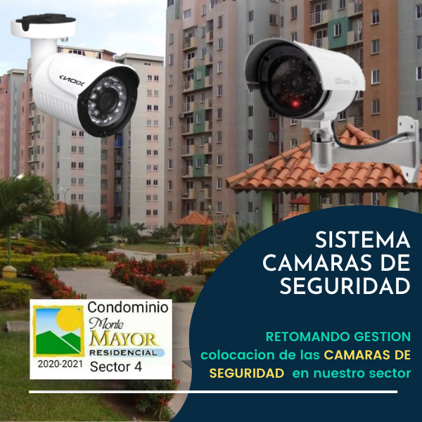 Equipos adquiridos para Sistema de Camaras de Seguridad para nuestro Sector 4 del Conj. Res. Monte Mayor.

*.- 8 Camaras con Accesorios
*.- 1 XVR 32 Canales
*.- 1 Disco duro 3TB
*.- 1 Unidad de Voltaje centralizada.

Descargue PDF en Seccion Home --> Documentos
